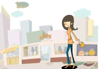 女生逛街买东西