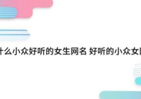 适合女生的小众网名