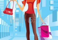 购物女生卡通图片